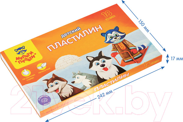 Изображение товара Пластилин Мульти-пульти Енот на Аляске / ДП_10237 (18цв)