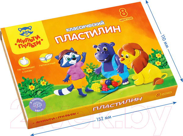 Изображение товара Пластилин Мульти-пульти Приключения Енота / КП_10207 (8цв)