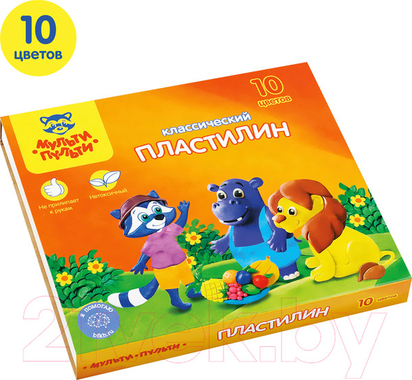 Изображение товара Пластилин Мульти-пульти Приключения Енота / КП_10208 (10цв)