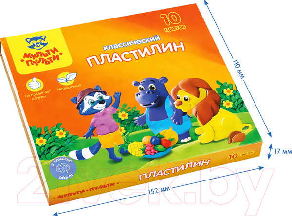 Изображение товара Пластилин Мульти-пульти Приключения Енота / КП_10208 (10цв)