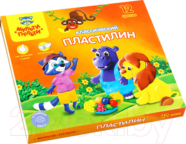 Изображение товара Пластилин Мульти-пульти Приключения Енота / КП_10209 (12цв)