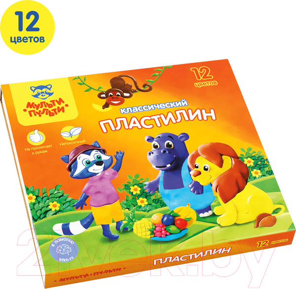 Изображение товара Пластилин Мульти-пульти Приключения Енота / КП_10209 (12цв)
