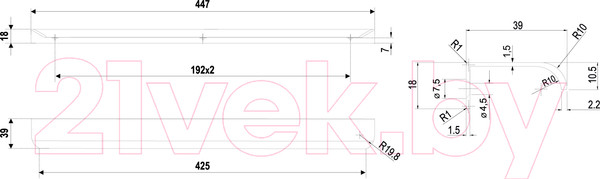 Изображение товара Ручка для мебели Boyard Al Monte RT110GR.1/000/450