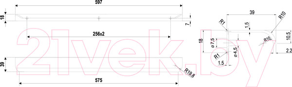 Изображение товара Ручка для мебели Boyard Al Monte RT110GR.1/000/600