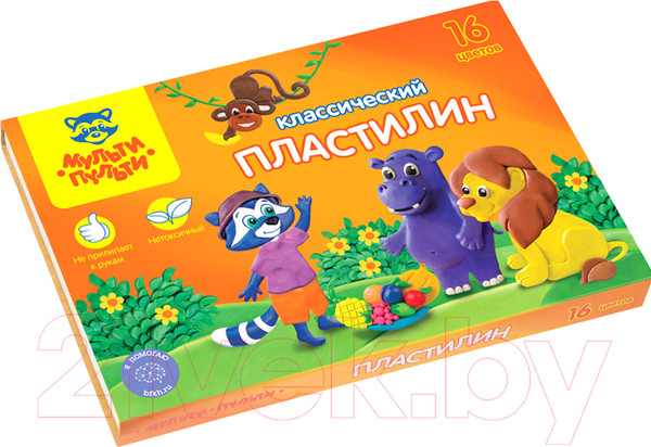 Изображение товара Пластилин Мульти-пульти Приключения Енота / КП_10210 (16цв)