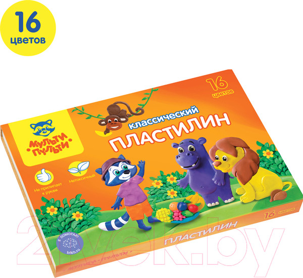 Изображение товара Пластилин Мульти-пульти Приключения Енота / КП_10210 (16цв)