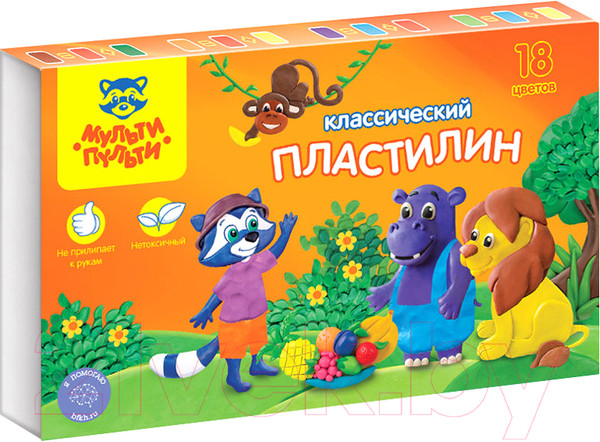 Изображение товара Пластилин Мульти-пульти Приключения Енота / КП_10211 (18цв)