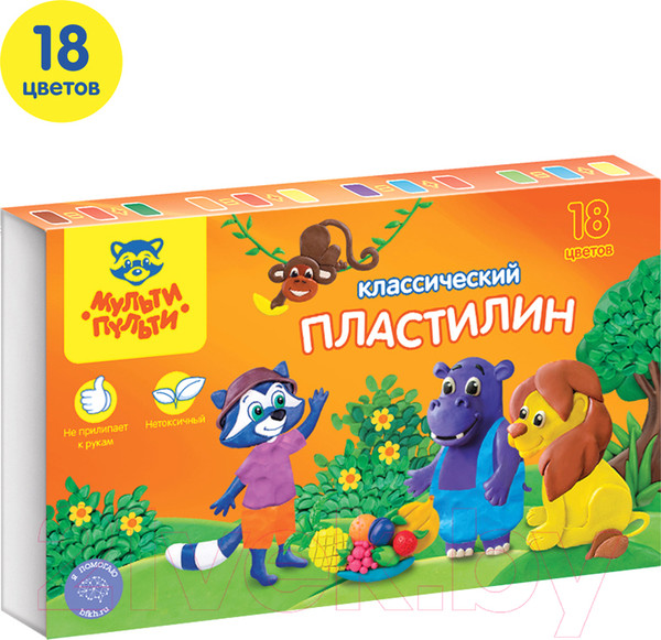 Изображение товара Пластилин Мульти-пульти Приключения Енота / КП_10211 (18цв)