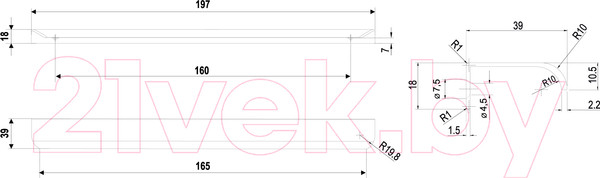 Изображение товара Ручка для мебели Boyard Al Monte RT110GR.1/224/300
