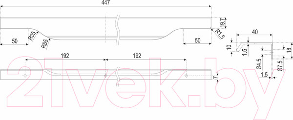 Изображение товара Ручка для мебели Boyard Al Tera RT111GR.1/384/450