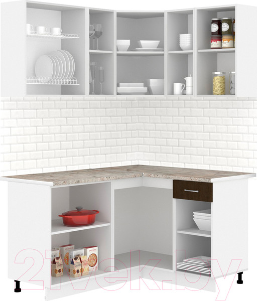 Изображение товара Кухонный гарнитур Кортекс-мебель Корнелия Лира 1.5x1.3 (дуб сонома/венге/марсель)