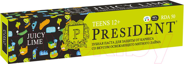 Изображение товара Зубная паста PresiDent Juicy Lime 12+ (70г)