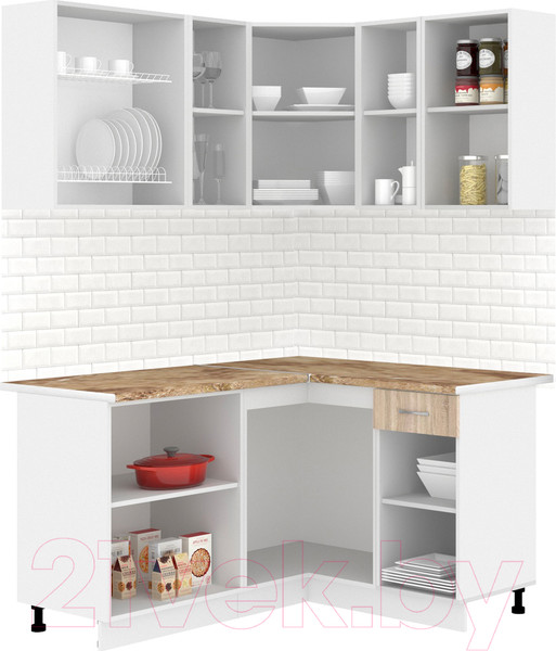 Изображение товара Кухонный гарнитур Кортекс-мебель Корнелия Лира 1.5x1.3 (дуб сонома/мадрид)