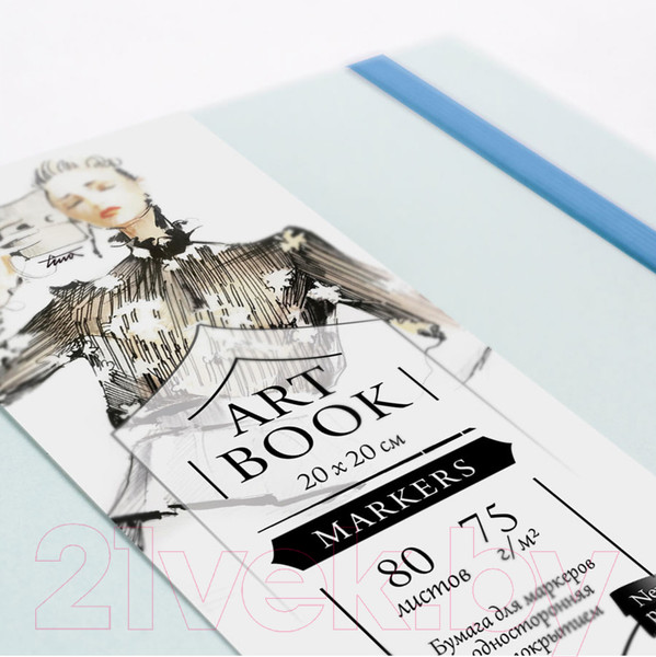 Изображение товара Скетчбук Малевичъ Fashion / 401126 (80л, лазурный)