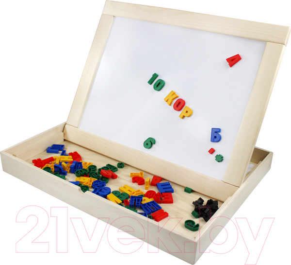 Изображение товара Доска для рисования Десятое королевство Двухсторонняя Магнитно-маркерная с поддоном / 02272