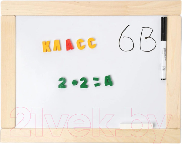 Изображение товара Доска для рисования Десятое королевство Двухсторонняя Магнитно-маркерная с поддоном / 02272