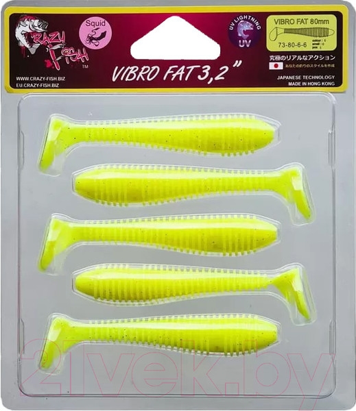 Изображение товара Мягкая приманка Crazy Fish Vibro Fat 3.2 / 73-80-6-6