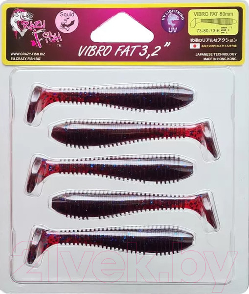 Изображение товара Мягкая приманка Crazy Fish Vibro Fat 3.2 / 73-80-73-6