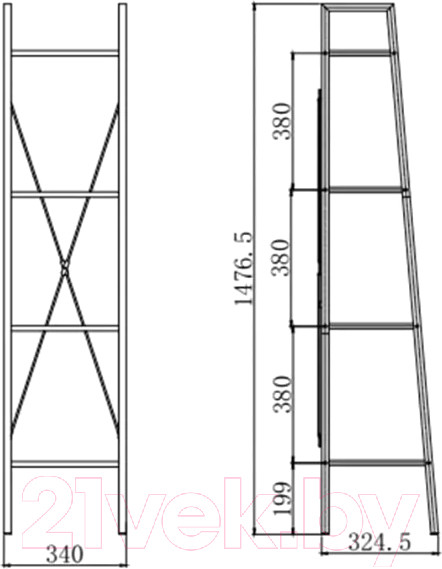 Изображение товара Стеллаж Halmar Narvik REG1 (белый/дуб сонома)