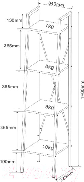 Изображение товара Стеллаж Halmar Narvik REG1 (белый/дуб сонома)