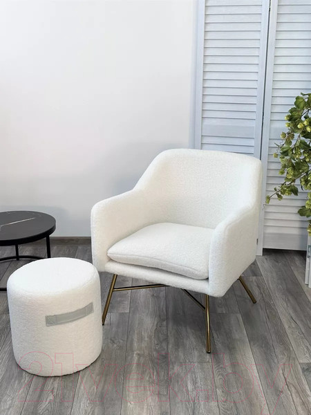 Изображение товара Кресло мягкое M-City Sheep / 629M04953 (Nini-01 белый Teddy/золотой)