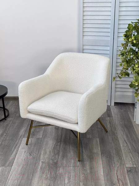 Изображение товара Кресло мягкое M-City Sheep / 629M04953 (Nini-01 белый Teddy/золотой)