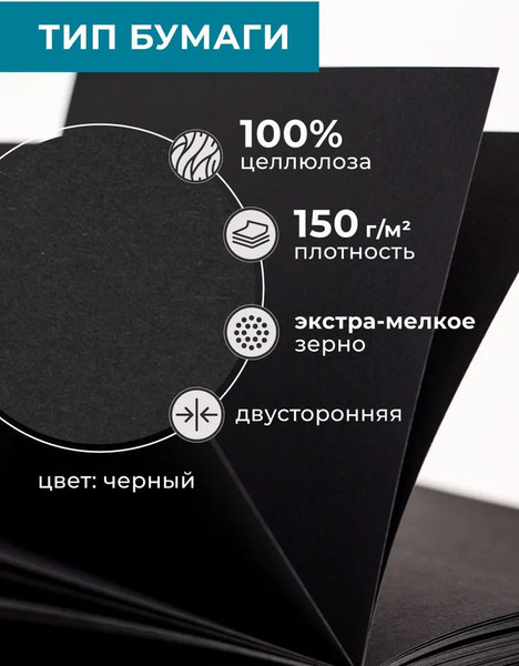 Изображение товара Скетчбук Малевичъ Graf'Art / 401217 (20л, total black)