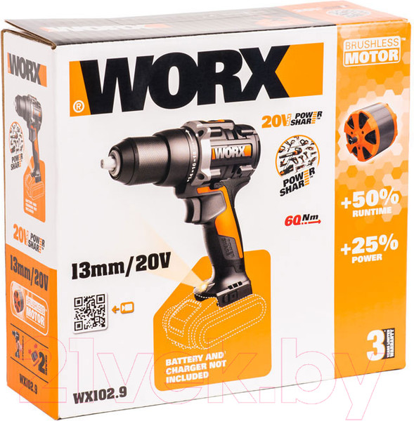 Изображение товара Аккумуляторная дрель-шуруповерт Worx WX102.9 (без АКБ и ЗУ)
