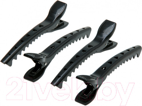 Изображение товара Набор зажимов для волос Dewal Крокодил / JB0024  (4шт, черный)