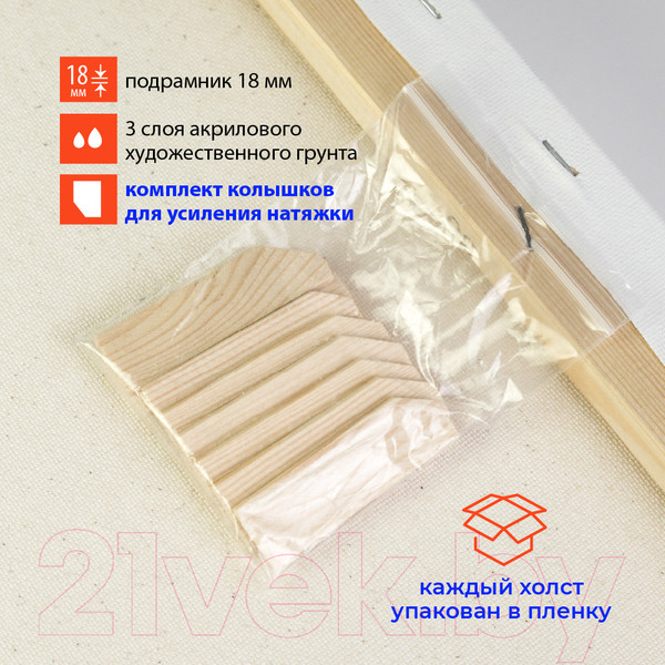 Изображение товара Набор холстов для рисования Малевичъ На подрамнике / 212033