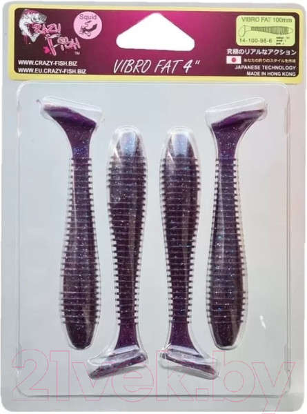 Изображение товара Мягкая приманка Crazy Fish Vibro Fat 4 /14-100-98-6