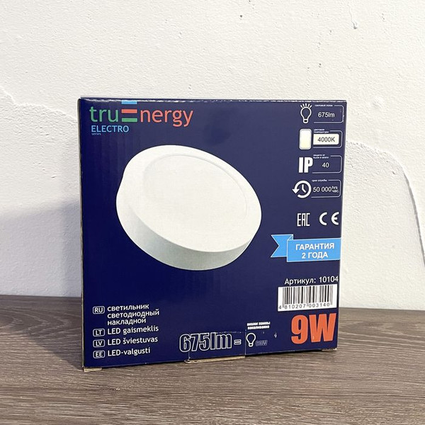 Изображение товара Потолочный светильник Truenergy 9W 4000K 10104