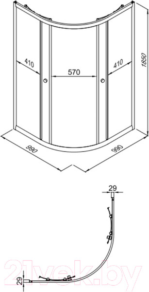 Изображение товара Душевой уголок Triton Альфа-Блэк 100x100 (без поддона)