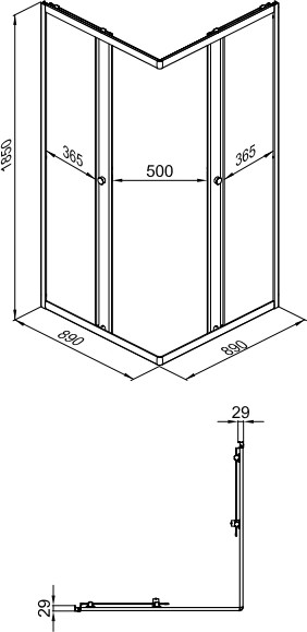 Изображение товара Душевой уголок Triton Вента-Блэк 90x90 (без поддона)