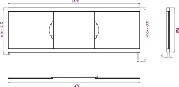 Изображение товара Экран для ванны Onika Лагуна Эконом 150