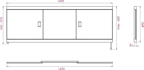 Изображение товара Экран для ванны Onika Монако Эконом 150