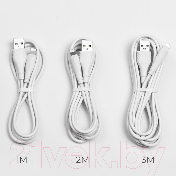 Изображение товара Кабель Borofone BX18 Lightning (3м, белый)