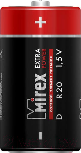 Изображение товара Комплект батареек Mirex R20 D 1.5V / 23702-ER20-S2 (2шт)