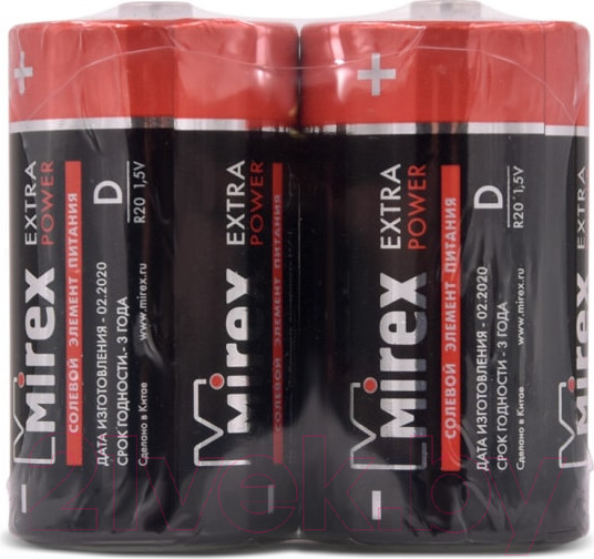 Изображение товара Комплект батареек Mirex R20 D 1.5V / 23702-ER20-S2 (2шт)