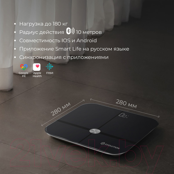 Изображение товара Напольные весы электронные Evolution Smart Scale BTF3 (черный)