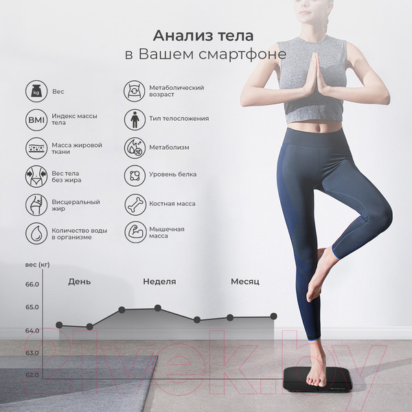 Изображение товара Напольные весы электронные Evolution Smart Scale BTF3 (черный)