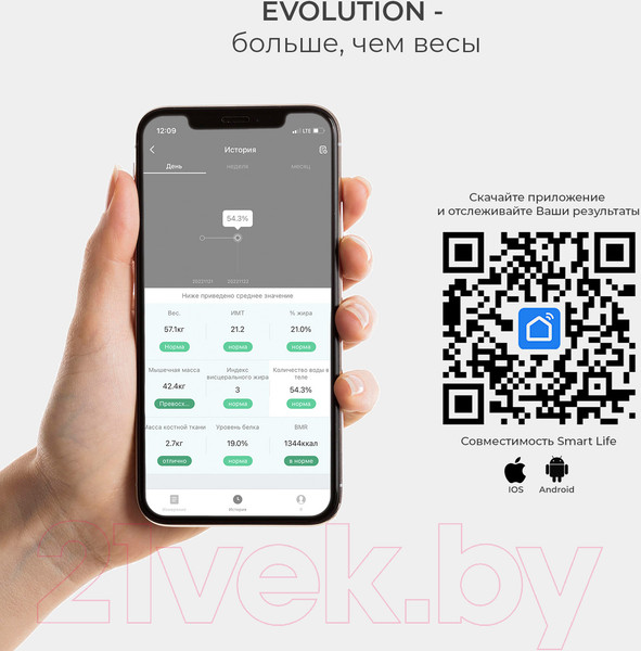 Изображение товара Напольные весы электронные Evolution Smart Scale BTF3 (черный)
