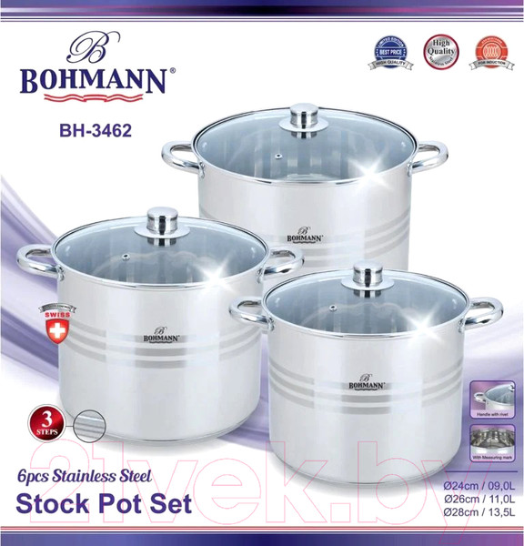 Изображение товара Набор кастрюль Bohmann BH-3462
