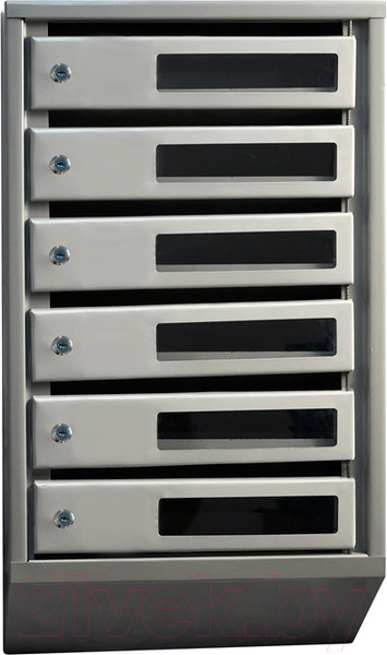 Изображение товара Почтовый ящик Klesto Вертикальный 6 секций (с окошком, с задней стенкой)