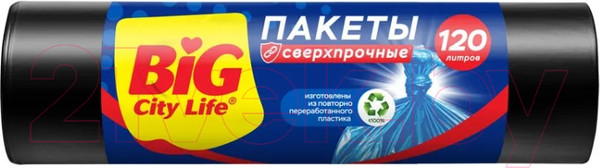 Изображение товара Пакеты для мусора Big City Life 70x100 120л (10шт, черный)