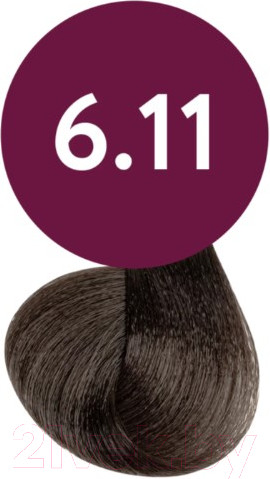 Изображение товара Масло для окрашивания волос Ollin Professional Megapolis Безаммиачное 6/11 (50мл, темно-русый интенсивно-пепельный)