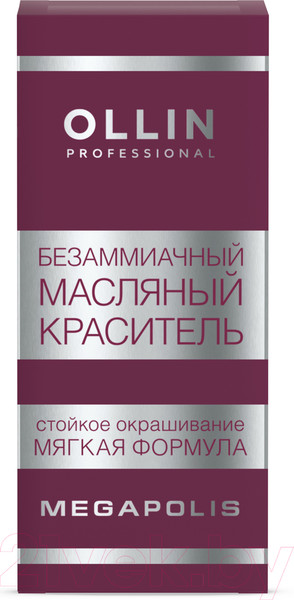 Изображение товара Масло для окрашивания волос Ollin Professional Megapolis Безаммиачное 6/11 (50мл, темно-русый интенсивно-пепельный)