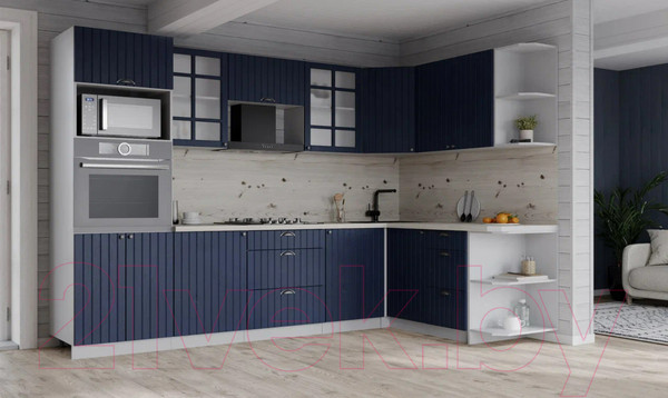 Изображение товара Кухонный гарнитур Интерлиния Берес 1.68x2.8 ВТ правая (дуб королевский/бискайская сосна)