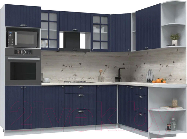 Изображение товара Кухонный гарнитур Интерлиния Берес 1.88x2.6 ВТ правая (дуб королевский/бискайская сосна)