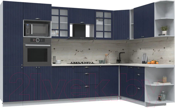 Изображение товара Кухонный гарнитур Интерлиния Берес 1.88x3.2 ВТ правая (дуб королевский/бискайская сосна)